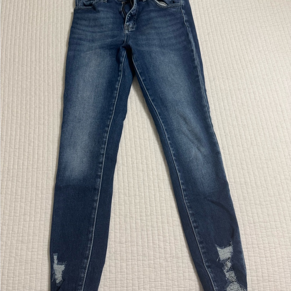 Women's Blue Distressed Jeans